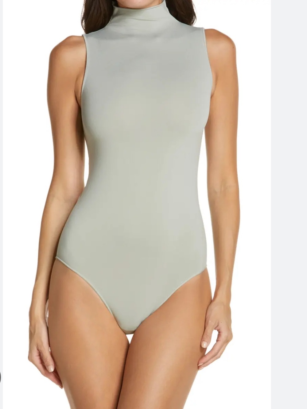 SKIMS Essentials Seamless Crew Neck Sleeveless Bodysuit Pistachio Green S/M New!
